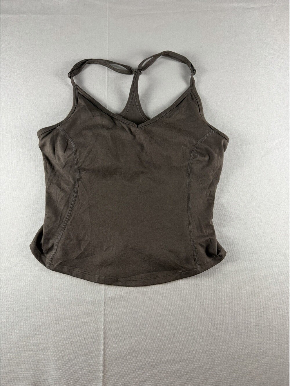 Sommer Ray Women’s L Brown V-Neck Racerback Stretch Polyester Gym Tank